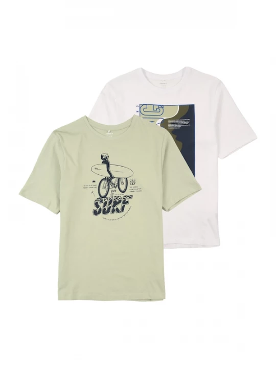 Foto van product NAME IT Shirt 'NKMHANSY' blauw / lichtgroen / zwart / wit