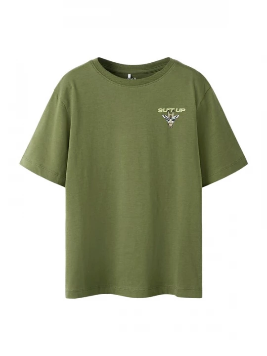 Foto van product NAME IT Shirt 'NKMHansy' grijs / kaki / olijfgroen / wit