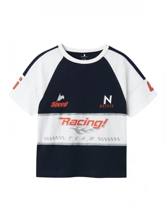 Foto van product NAME IT Shirt 'NKMHarli' marine / grijs / rood / wit