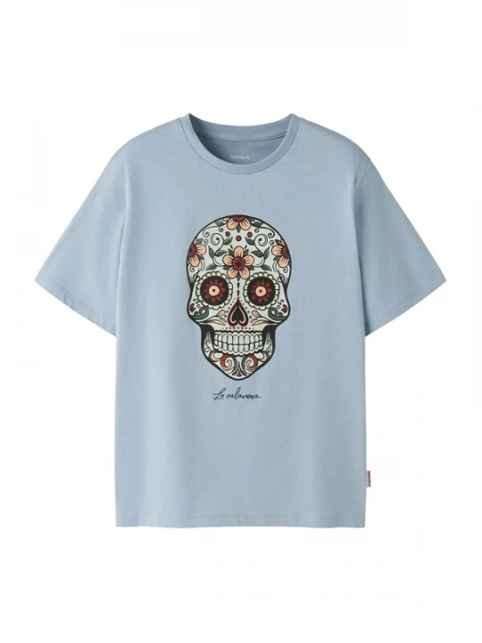 Foto van product NAME IT Shirt 'NKMHips' ivoor / lichtblauw / donkergroen / karmijnrood