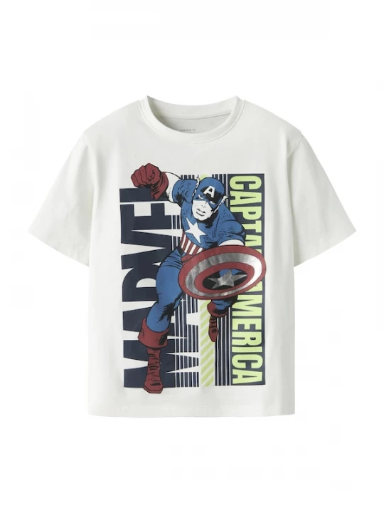 Foto van product NAME IT Shirt 'NKMJimmu Marvel' blauw / appel / zwart / wit
