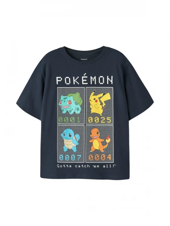 Foto van product NAME IT Shirt 'NKMJIS POKEMON' navy / geel / oranje / wit