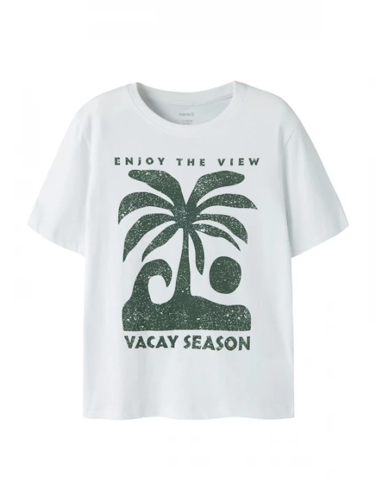 Foto van product NAME IT Shirt 'NKMJude' donkergroen / wit