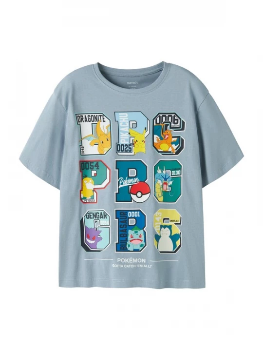 Foto van product NAME IT Shirt 'NKMJULIO POKEMON' duifblauw / geel / groen / rood