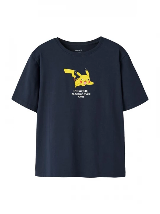 Foto van product NAME IT Shirt 'NKMJyk Pokemon' donkerblauw / bruin / geel / wit