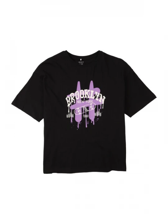 Foto van product NAME IT Shirt 'NKMKORY' orchidee / zwart / wit