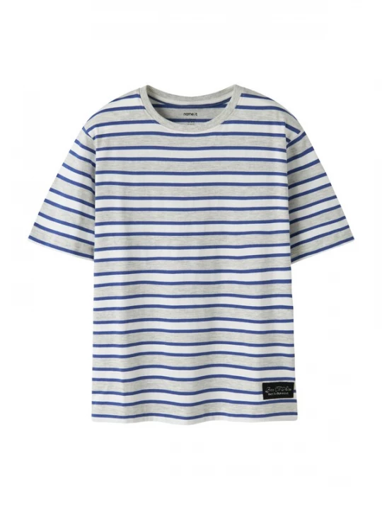 Foto van product NAME IT Shirt 'NKMKRISTIAN' blauw / lichtgrijs / wit