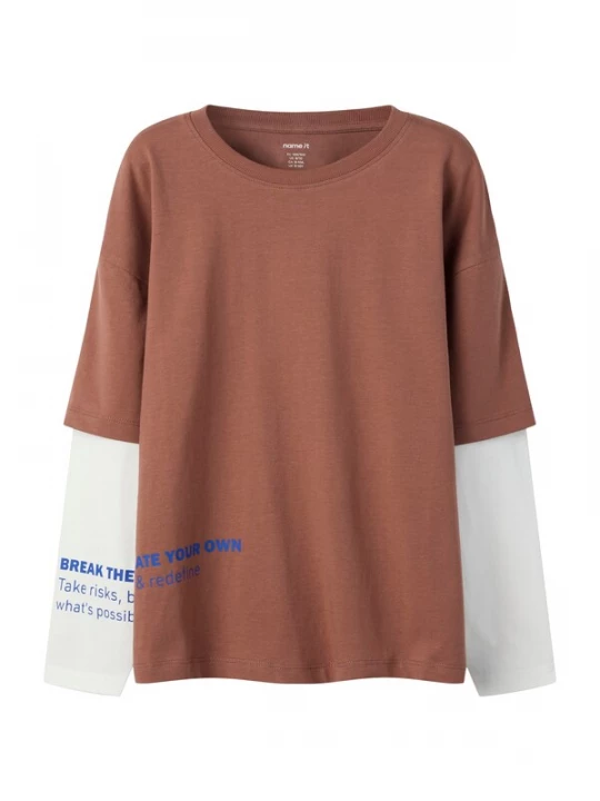 Foto van product NAME IT Shirt 'NKMLAUGE' blauw / roestbruin / wit
