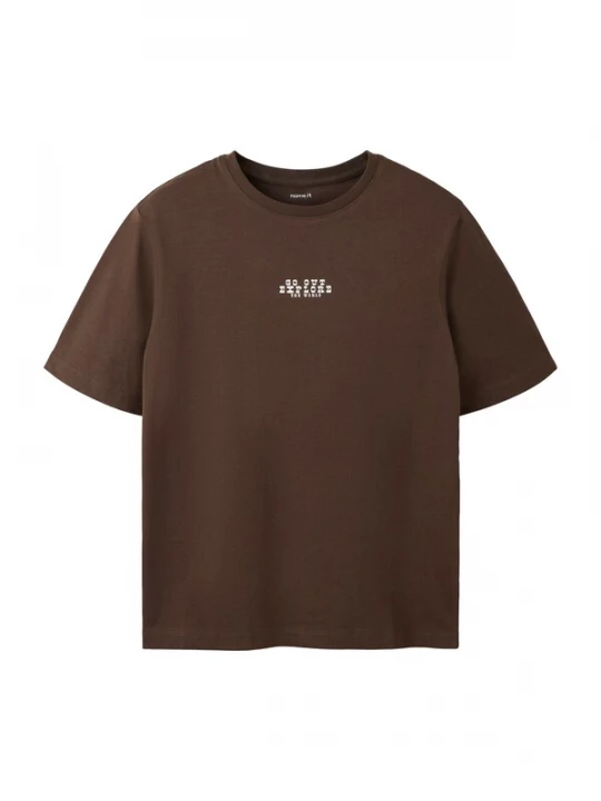Foto van product NAME IT Shirt 'NKMLOGAN' navy / donkerbruin / oranje / wit