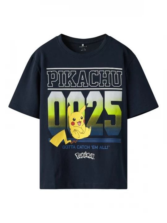 Foto van product NAME IT Shirt 'NKMMabr Pokemon' navy / donkergeel / appel / offwhite