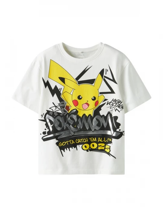 Foto van product NAME IT Shirt 'NKMNirel Pokemon' geel / donkergrijs / zwart / wit