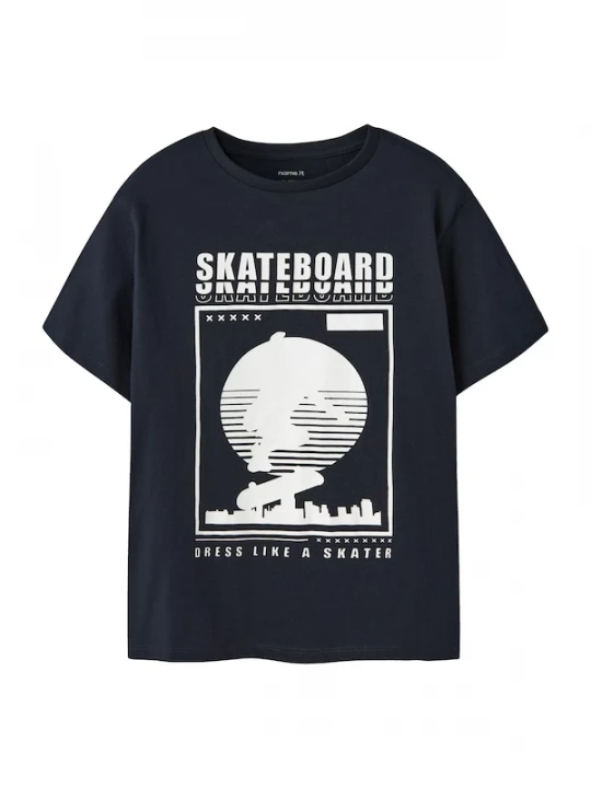 Foto van product NAME IT Shirt 'NKMThomas' nachtblauw / wit