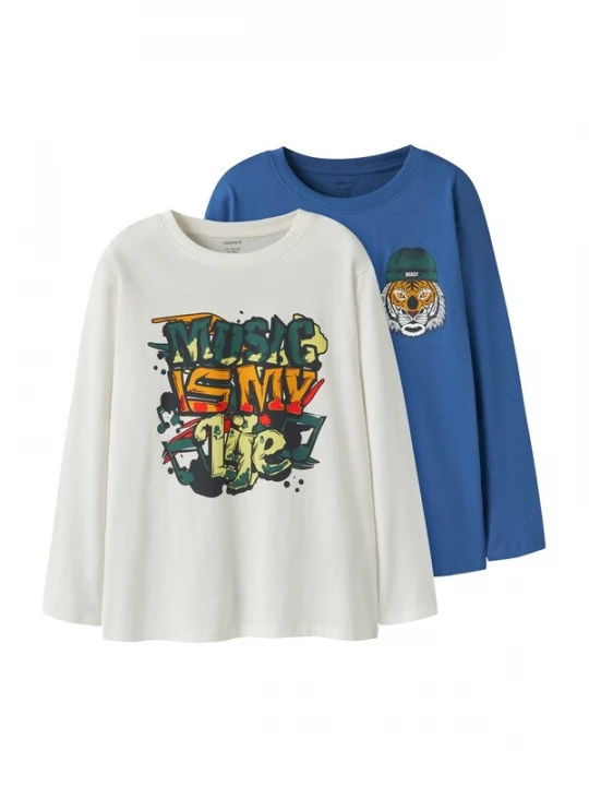 Foto van product NAME IT Shirt 'NKMVELDO' blauw / spar / oranje / wit