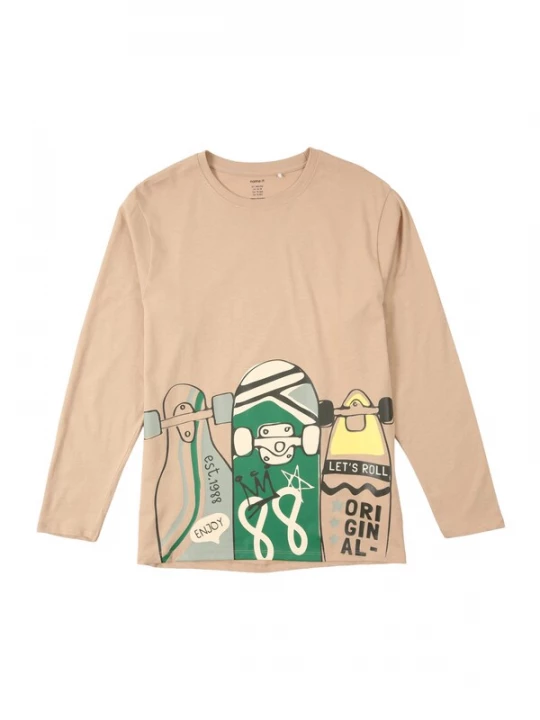 Foto van product NAME IT Shirt 'NKMVELDO' lichtblauw / lichtbruin / geel / grasgroen