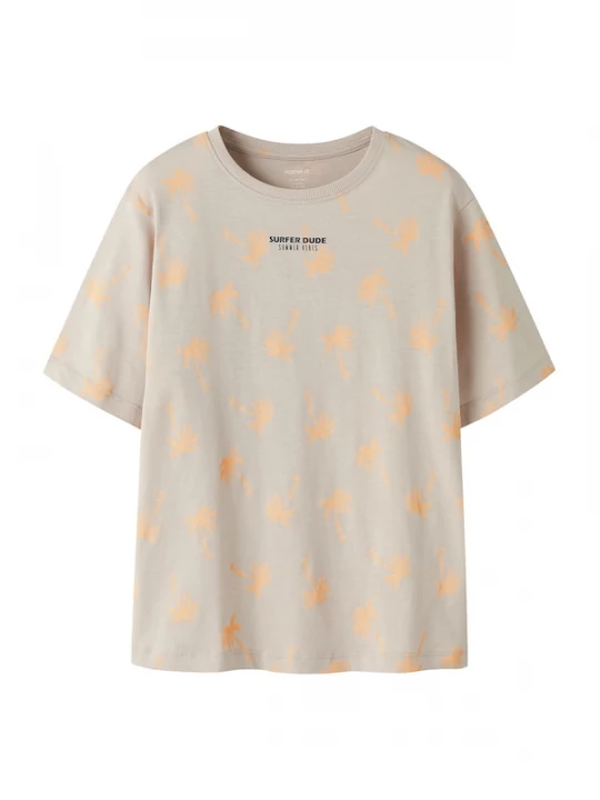 Foto van product NAME IT Shirt 'NKMVenzel' beige / lichtoranje / zwart