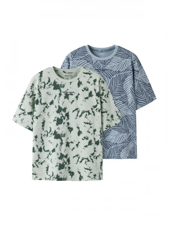 Foto van product NAME IT Shirt 'NKMVENZEL' opaal / duifblauw / mintgroen / spar