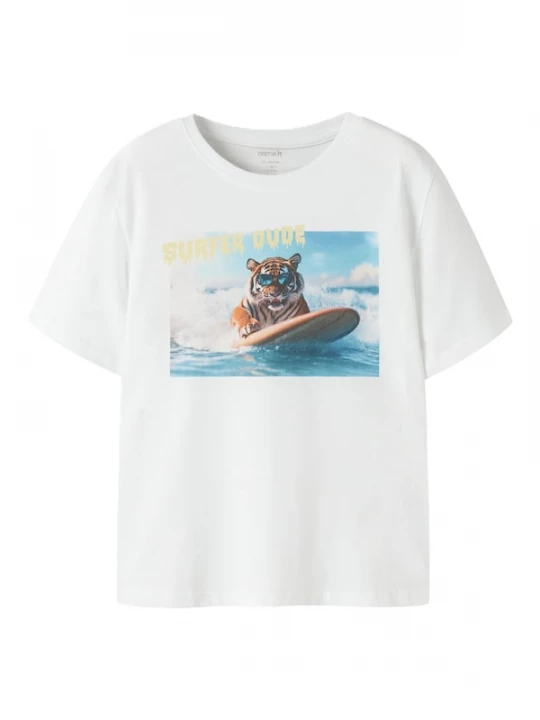 Foto van product NAME IT Shirt 'NKMVOTO' aqua / cognac / wit