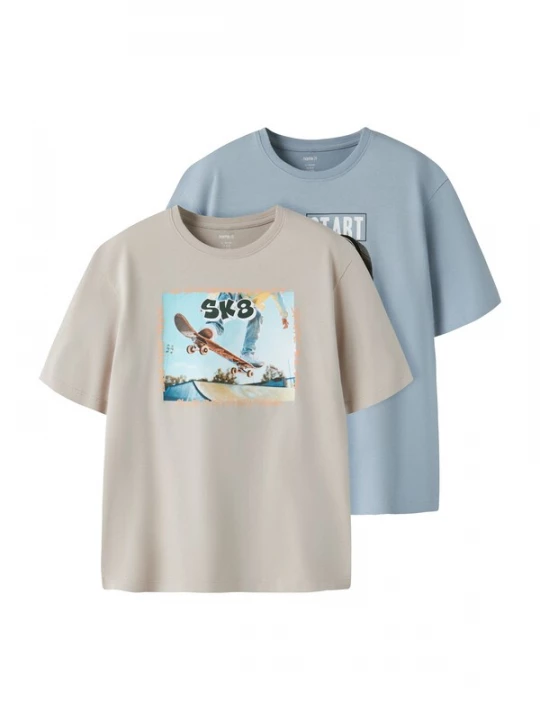 Foto van product NAME IT Shirt 'NKMVoto' opaal / taupe / zwart / wit