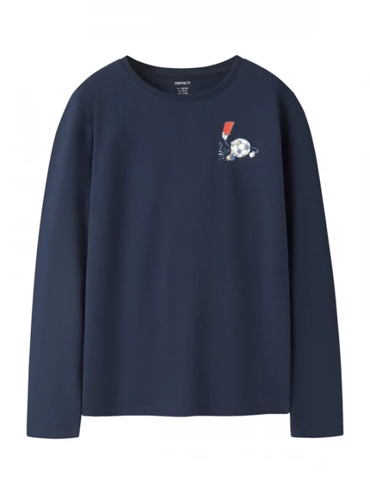 Foto van product NAME IT Shirt 'NKMVUX' marine / donkerrood / wit