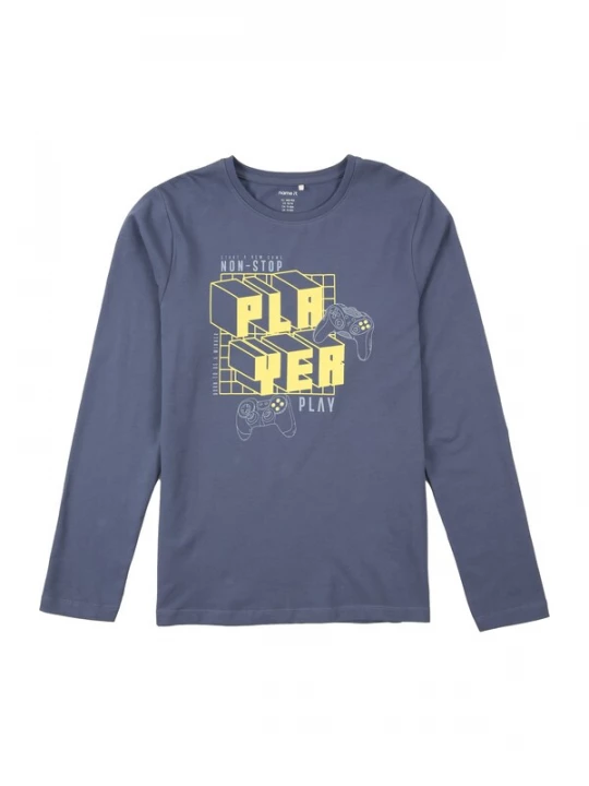 Foto van product NAME IT Shirt 'NKMVUX' navy / saffier / citroengeel