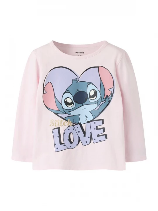 Foto van product NAME IT Shirt 'NMFANINA STITCH' opaal / lichtlila / rosa / oudroze