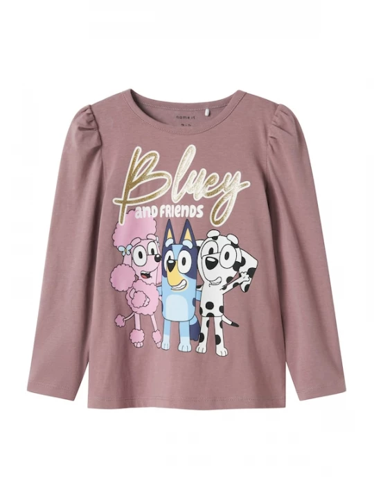 Foto van product NAME IT Shirt 'NMFAria Bluey' navy / goud / mauve / rosa