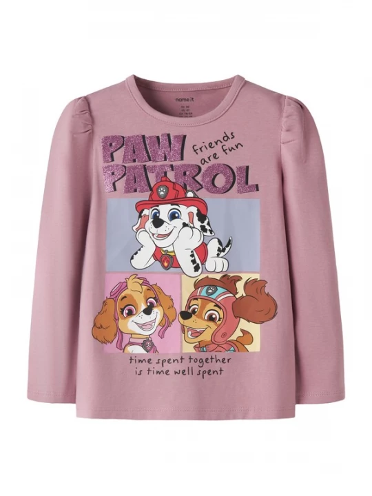 Foto van product NAME IT Shirt 'NMFARNA PAW' bruin / lila / mauve / donkerrood