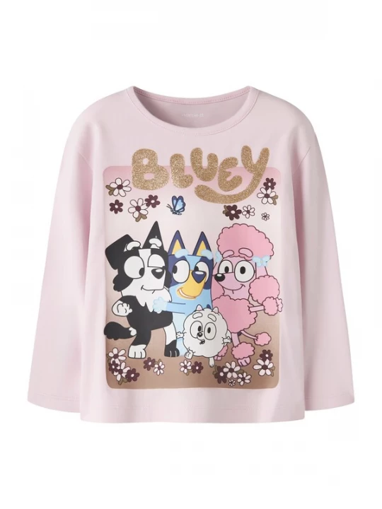 Foto van product NAME IT Shirt 'NMFASBA BLUEY' goud / rosa / lichtroze / zwart