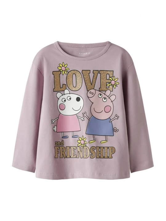 Foto van product NAME IT Shirt 'NMFDada Peppa' goud / eosine / oudroze / wit