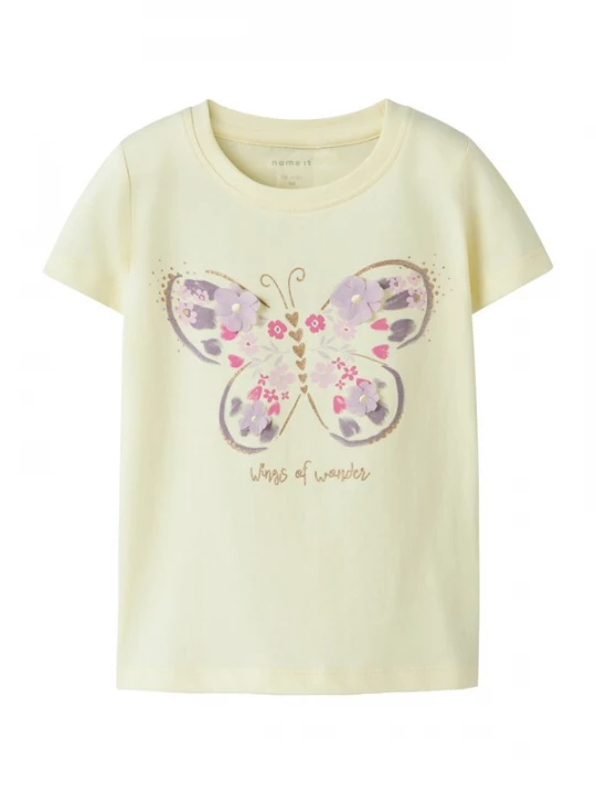 Foto van product NAME IT Shirt 'NMFDEPPA' pasteelgeel / lichtlila / donkerlila / pink