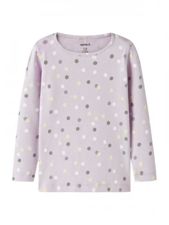 Foto van product NAME IT Shirt 'NMFDOTTIA' geel / lila / sering / wit