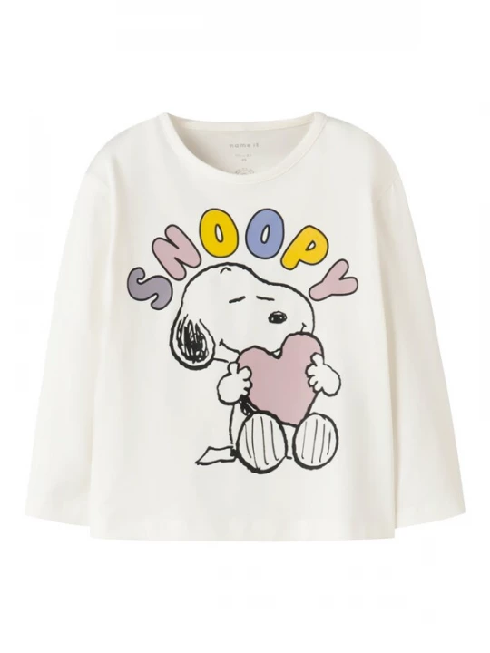 Foto van product NAME IT Shirt 'NMFDREMA SNOOPY' geel / mauve / zwart / wit