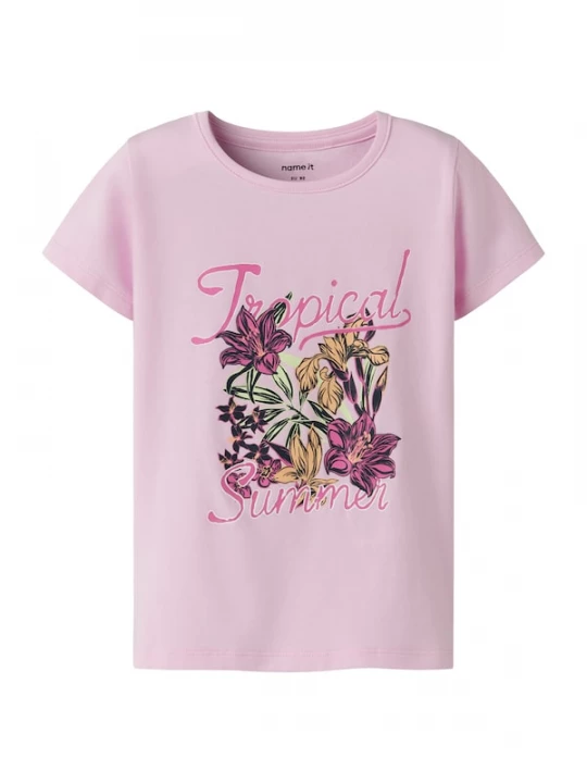 Foto van product NAME IT Shirt 'NMFFILIA' pastelgroen / oranje / rosa / zwart