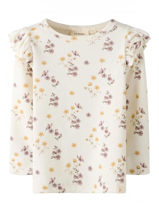 Foto van product NAME IT Shirt 'NMFGAVO' geel / lichtlila / offwhite