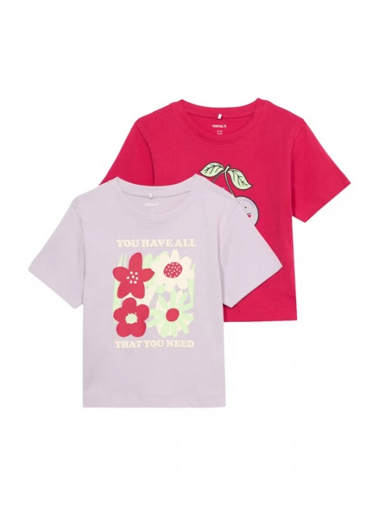 Foto van product NAME IT Shirt 'NMFHenisa' beige / sering / rood / wit