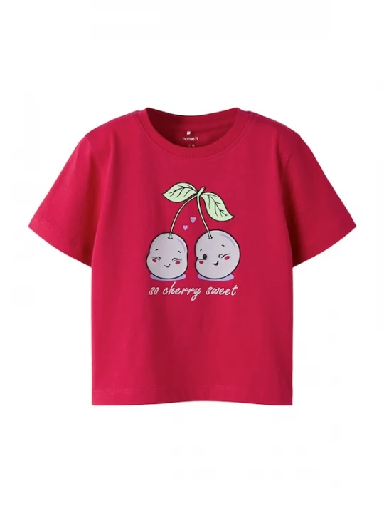 Foto van product NAME IT Shirt 'NMFHENISA' pastelgroen / pastellila / grenadine / wit