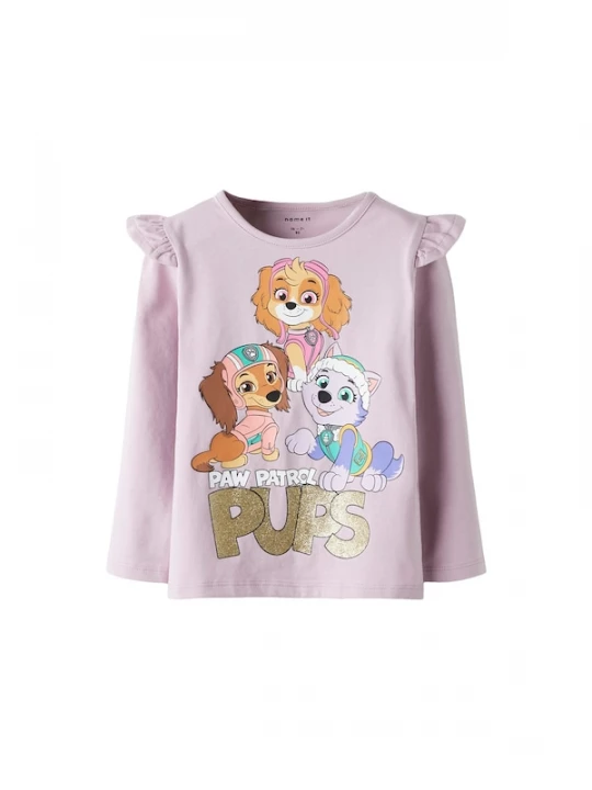Foto van product NAME IT Shirt 'NMFJaba Paw' karamel / goud / lichtlila / rosa