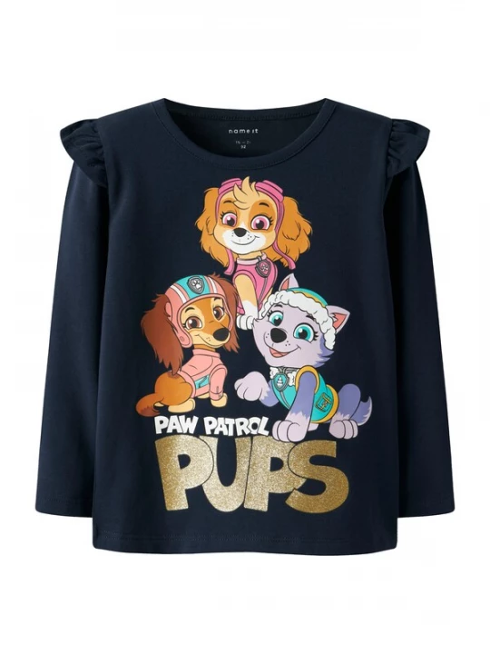 Foto van product NAME IT Shirt 'NMFJABA PAW' navy / azuur / sepia / goud