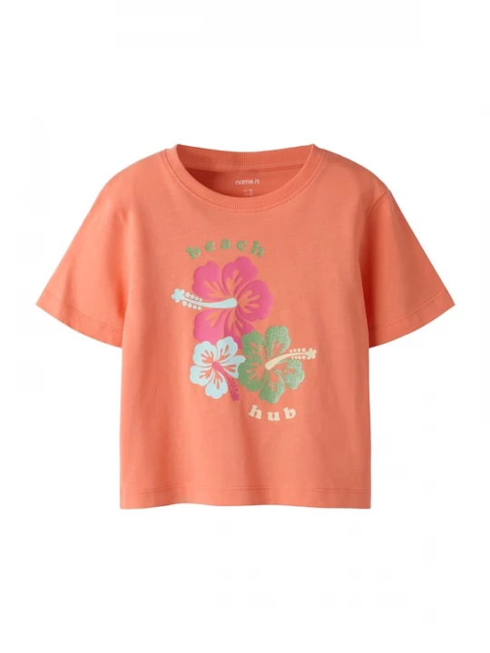 Foto van product NAME IT Shirt 'NMFJaney' lichtblauw / groen / koraal / magenta