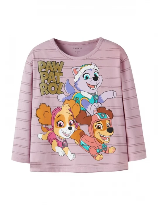 Foto van product NAME IT Shirt 'NMFJannet Paw' goud / oranje / rosé / wit