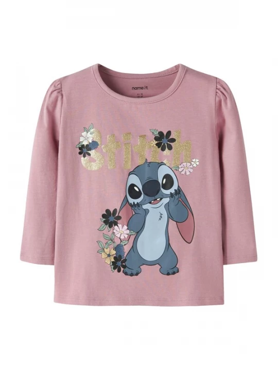 Foto van product NAME IT Shirt 'NMFJina Stitch' saffier / opaal / goud / mauve