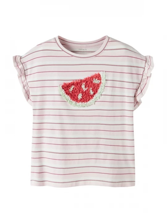 Foto van product NAME IT Shirt 'NMFJOTRUM' rosé / pastelroze / rood / wit