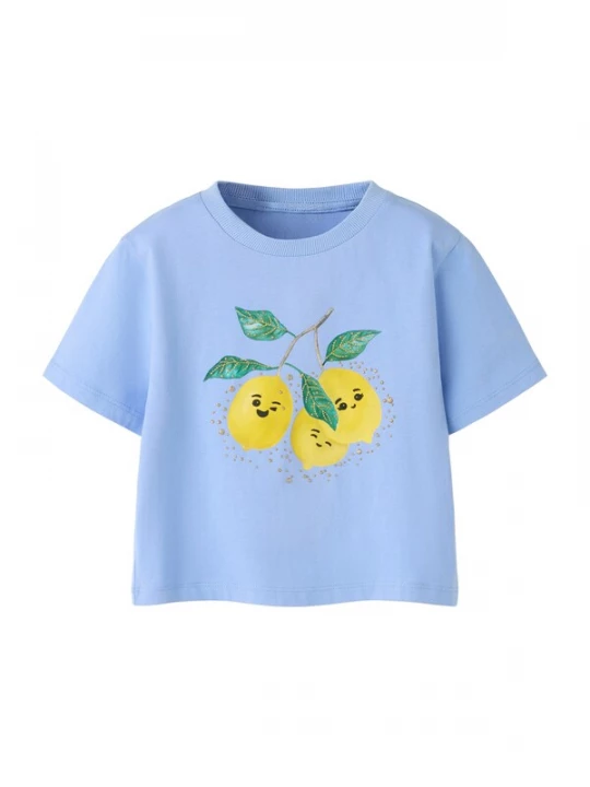 Foto van product NAME IT Shirt 'NMFKADIE' hemelsblauw / citroengeel / donkergroen