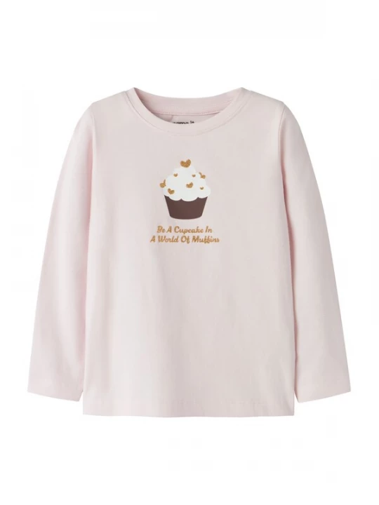 Foto van product NAME IT Shirt 'NMFKatelin' chocoladebruin / goud / rosé / wit