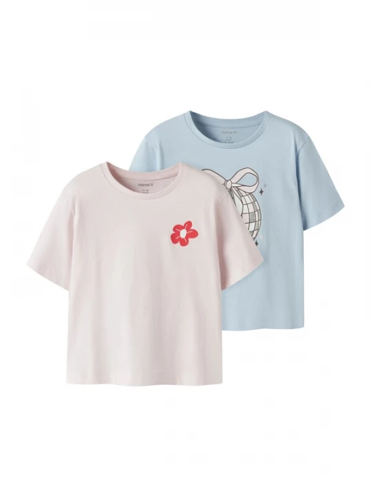 Foto van product NAME IT Shirt 'NMFKATRINA' lichtblauw / pastelroze / rood / wit