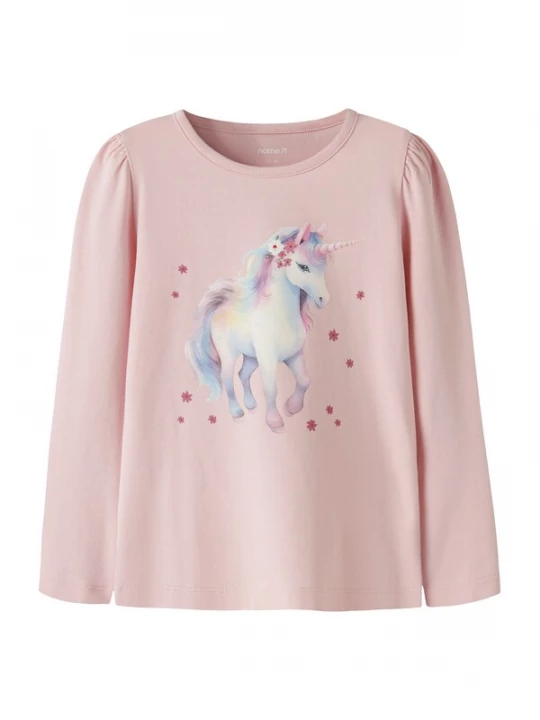 Foto van product NAME IT Shirt 'NMFKimia' lichtblauw / rosa / magenta / offwhite