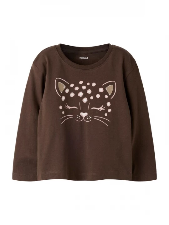 Foto van product NAME IT Shirt 'NMFLAUREN' donkerbeige / bruin / rosa / wit