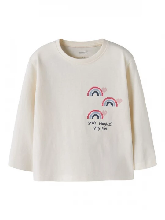 Foto van product NAME IT Shirt 'NMFLILITHE' lichtblauw / donkerblauw / pitaja roze / wit
