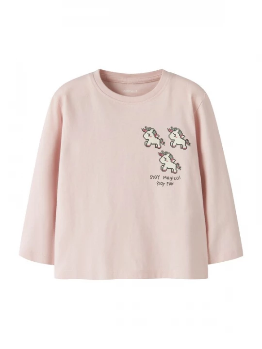 Foto van product NAME IT Shirt 'NMFLilithe' mintgroen / spar / rosa / wolwit