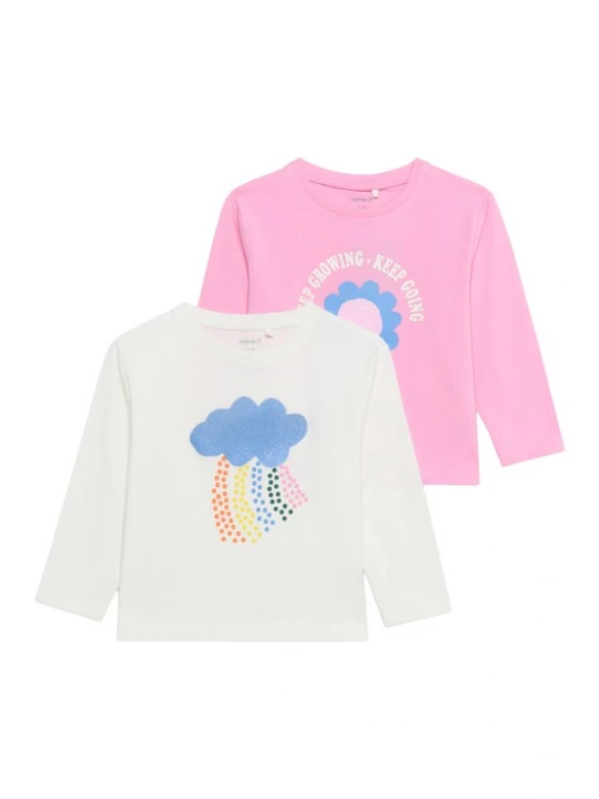 Foto van product NAME IT Shirt 'NMFLINDALI' lichtblauw / geel / lichtroze / wit